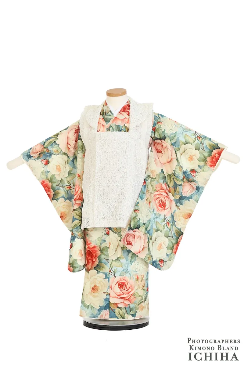 ３歳帯・レース被布・つけ襟・3歳七五三着物レンタル